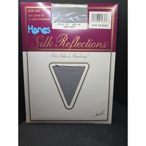 Hanes Silk Reflections Pantyhose Size EF Style 717, Grey Mist Control Top‎